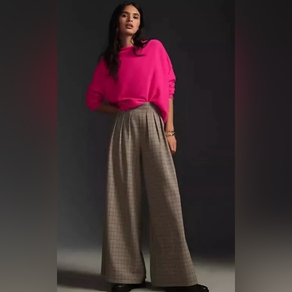 Pilcro Anthropologie Alani Barbie Pink Cashmere Mock Neck Cropped Sweater Small
